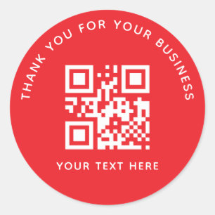 Sticker Rond Code QR personnalisé de remerciement d'affaires Ro