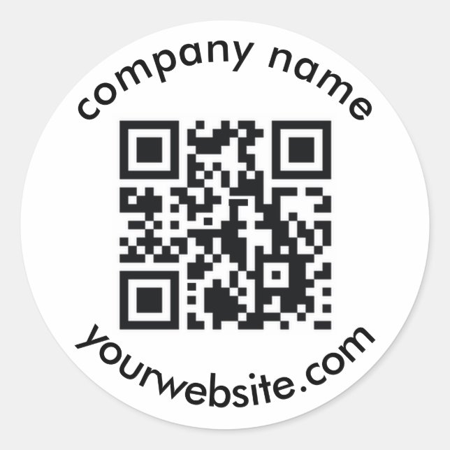 Sticker Rond code QR personnalisé et texte ajouter votre élégan (Devant)
