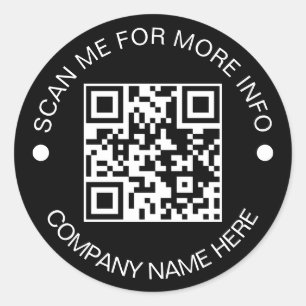 Sticker Rond Code QR personnalisé Rond Noir étanche Affaires
