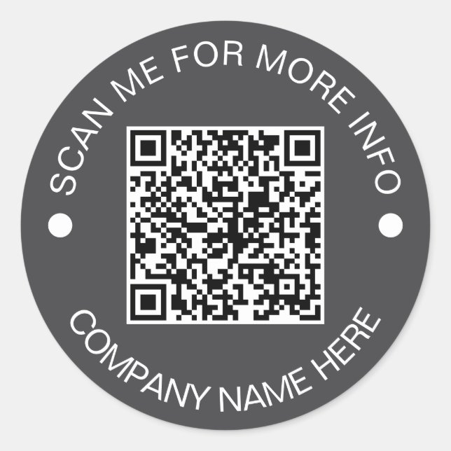 Sticker Rond Code QR personnalisé Rond Vinyl Waterproof Busines (Devant)