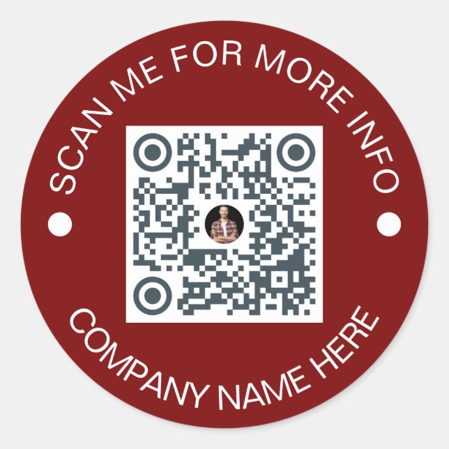 Sticker Rond Code QR personnalisé Rond Vinyl Waterproof Busines (Devant)
