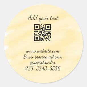 Sticker Rond code QR personnalisé simple ajouter votre nom text