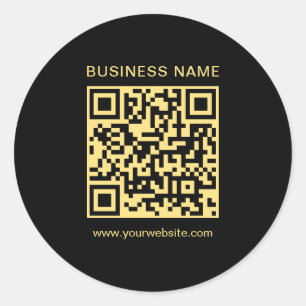 Sticker Rond Code QR professionnel Modèle personnalisé Noir & O