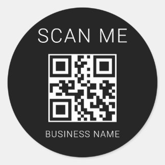 Sticker Rond Code QR professionnel noir entreprise personnalisé