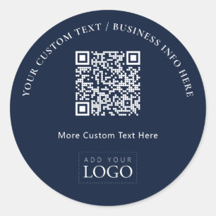 Sticker Rond Code QR promotionnel pour logo d'affaires simple d