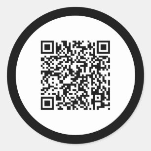 Sticker Rond Code QR simple élégant cadre noir professionnel