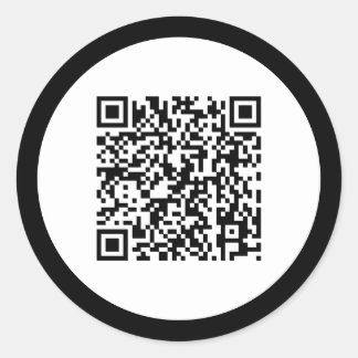 Sticker Rond Code QR simple élégant cadre noir professionnel