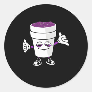 Sticker Rond Codéine Purple Boire Sizzurp Double Coupe Lean