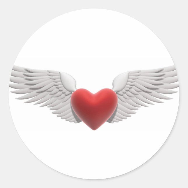 Sticker Rond Coeur ailé (Devant)