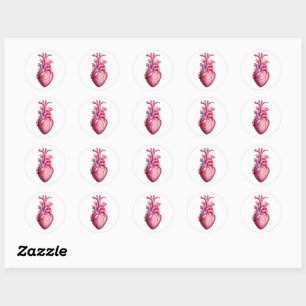 Sticker Rond coeur anatomique brillant