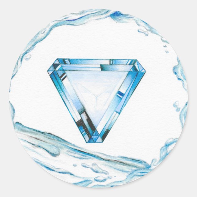 Sticker Rond Coeur aquamarine (Devant)
