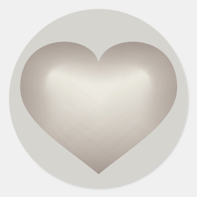 Sticker Rond Coeur argenté (Devant)