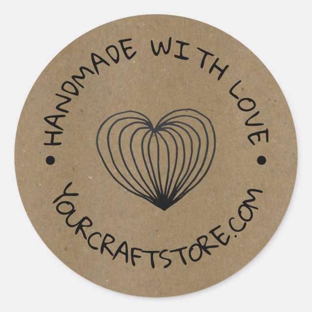 Sticker Rond Coeur artisanal (Devant)