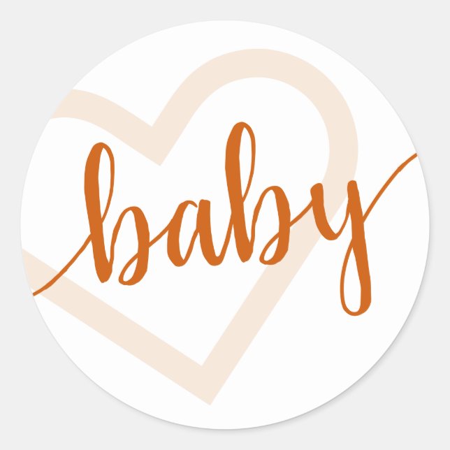 Sticker Rond Coeur bébé | Automne Brûlé Orange Flourdissant Scr (Devant)