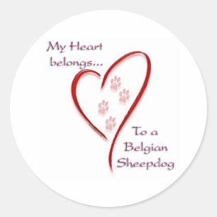 Sticker Rond Coeur berger belge