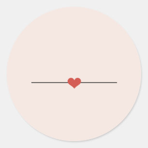 Sticker Rond Coeur blanc rose pâle