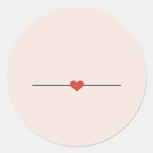 Sticker Rond Coeur blanc rose pâle (Devant)