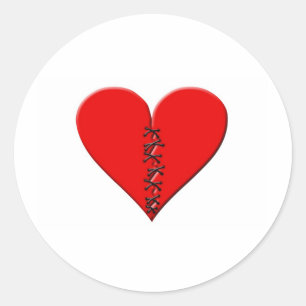 Sticker Rond Coeur brisé
