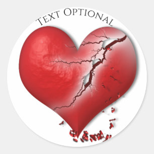 Sticker Rond Coeur brisé anti Saint Valentin
