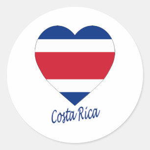 Sticker Rond Coeur (civil) de drapeau du Costa Rica