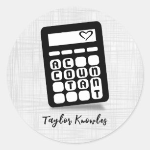 Sticker Rond Coeur comptable calculateur