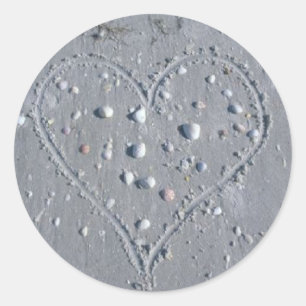 Sticker Rond Coeur (coquilles)