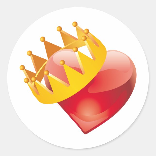 Sticker Rond Coeur couronné (Devant)