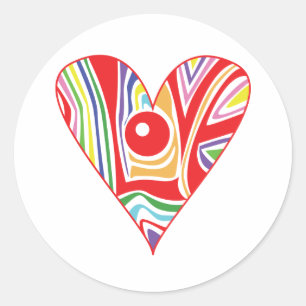 Sticker Rond Coeur d'AMOUR couleur