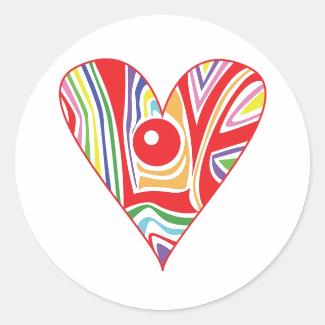 Sticker Rond Coeur d'AMOUR couleur (Devant)