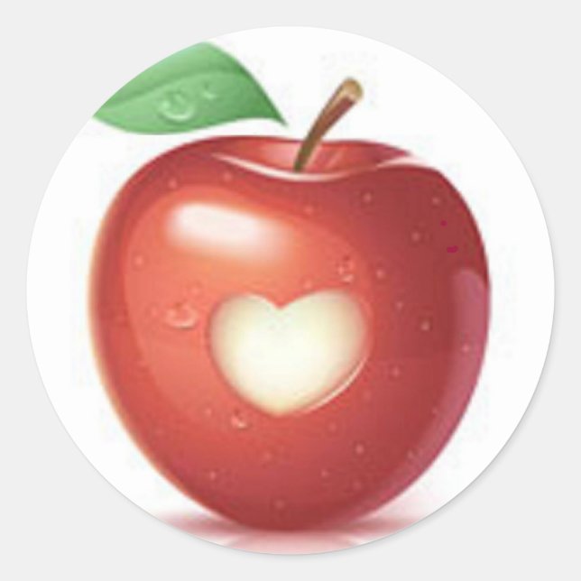 Sticker Rond Coeur d'Apple (Devant)