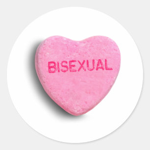 Sticker Rond Cœur de bonbon bisexuel