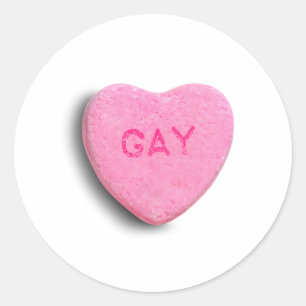 Sticker Rond Cœur de bonbon gay