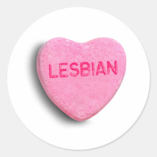 Sticker Rond Cœur de Bonbon Lesbien