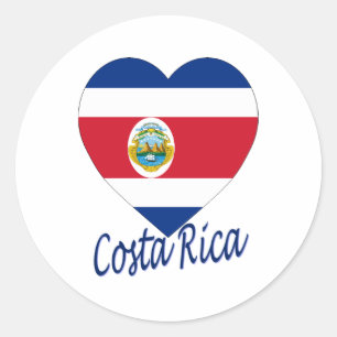 Sticker Rond Coeur de drapeau du Costa Rica