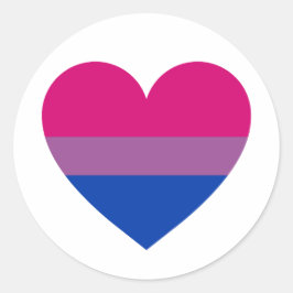 Sticker Rond Coeur de fierté bisexuel
