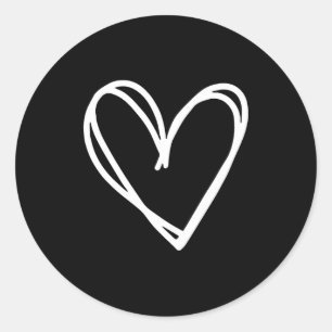 Sticker Rond Cœur de filles pour femmes Graphique T Shi de la S