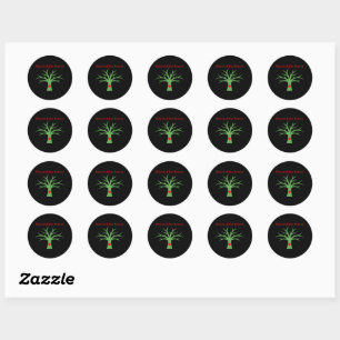 Sticker Rond Cœur de la forêt   Arbre d'amour minimaliste de la