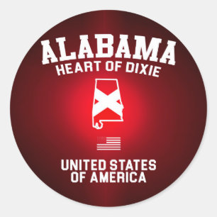 Sticker Rond Coeur de l'Alabama de Dixie