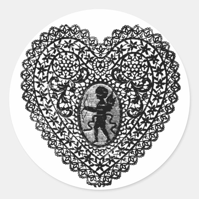 STICKER ROND COEUR DE LAME CUPID (Devant)
