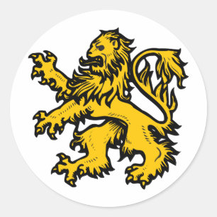 Sticker Rond Coeur de lion