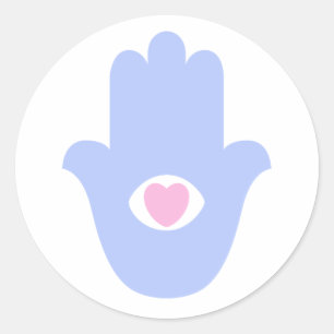 Sticker Rond Coeur de Miriam Hamsa
