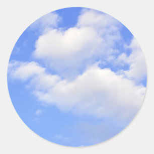 Sticker Rond Cœur de nuages