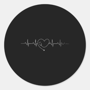 Sticker Rond Coeur de soins infirmiers Médicale Stéthoscope Coe