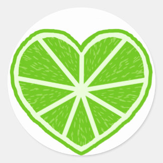 Sticker Rond Coeur de tranche de chaux