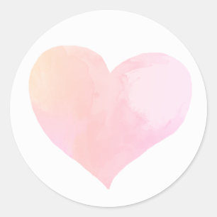 Sticker Rond coeur d'eau rose laver