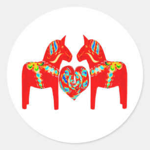 Sticker Rond Coeur des chevaux W de Dala de Suédois