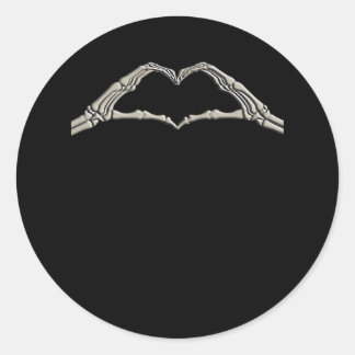 Sticker Rond Coeur des mains osseuses actif