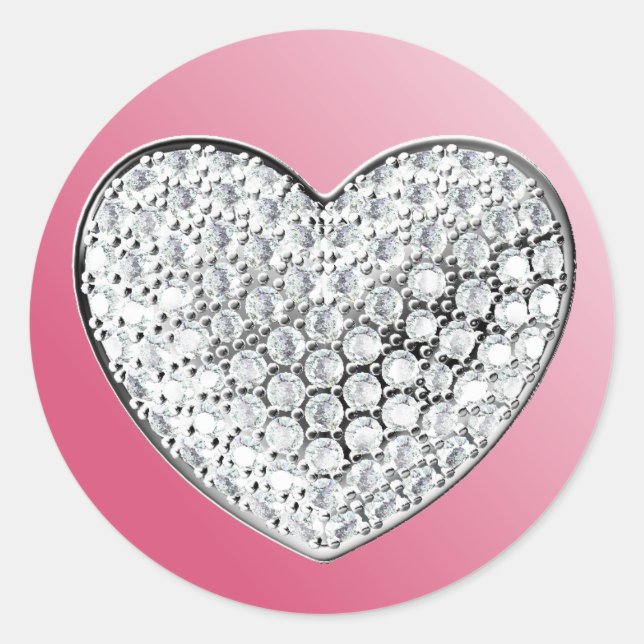 Sticker Rond Coeur diamant (Devant)