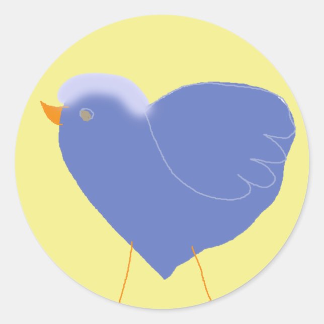Sticker Rond coeur d'oiseaux (Devant)