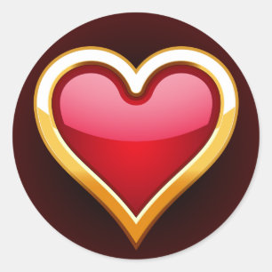 STICKER ROND COEUR D'OR CADÉ